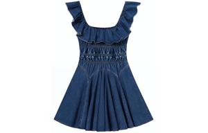 Футболка с коротким рукавом Self-portrait, джинсово-синий