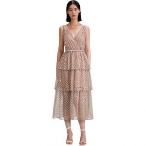 Self Portrait Женское платье без рукавов цвета слоновой кости