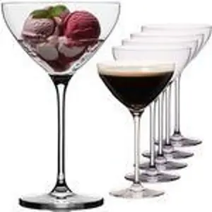 Набор из 6 бокалов для мартини IMPERIAL объемом 330 мл. Бокалы для коктейлей из хрустального стекла. Классический стеклянный стакан, прозрачный, можно мыть в посудомоечной машине. IMPERIAL glass