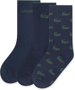 Упаковка из 3 пар трикотажных носков Lacoste для мальчиков на каждый день, Navy Blue Croc
