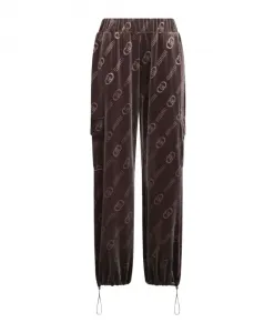 Велюровые брюки-карго с логотипом. Liu Jo, коричневый