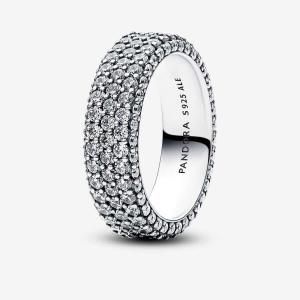 Кольцо Pandora Timeless Pavé Triple-row, серебро