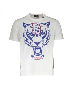 Яркая белая хлопковая футболка Plein Sport, белый