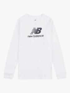 Детская футболка с логотипом с длинными рукавами New Balance, Bright White