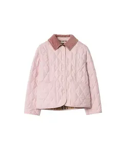 Стеганая куртка в деревенском стиле для девочек - для малышек и для взрослых. Burberry, розовый