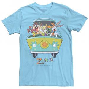 Мужская футболка с рисунком Looney Tunes In Scooby-Doo The Mystery Machine Licensed Character, цвет Light Blue