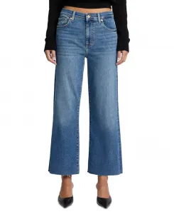 Женские укороченные джинсы Alexa с потертостями 7 For All Mankind, синий