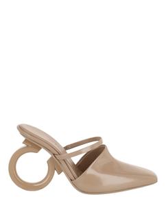 Adara Gancini Mule Heels Salvatore Ferragamo, бежевый