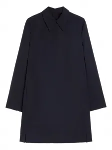 Шерстяное платье мини с заостренным воротником Jil Sander, синий