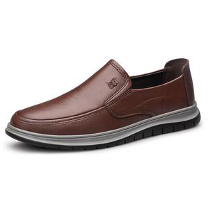 LAORENTOU Повседневные кожаные туфли мужские низкие черно-коричневые - коричневые, цвет Brown