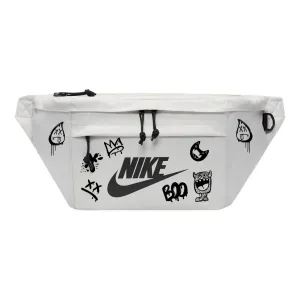 Nike Тканевая наплечная сумка через плечо поясная унисекс светло-бежевая, Monster Graffiti