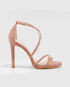 Женские сандалии на каблуке с тонкими ремешками из замши Lodi, светло-розовый