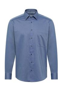 Структурированная рубашка с длинными рукавами удобная посадка Eterna, синий