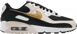 Кроссовки Nike Wmns Air Max 90 'Black Metallic Gold', черный
