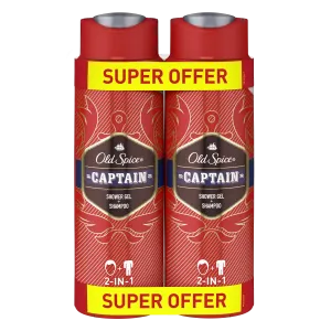 Old Spice Captain гель для душа и шампунь для мужчин, 2х400 мл/1 упаковка.