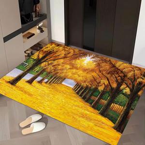 Dajiang Ковер 60х90 см из мягкого ПВХ, нескользящий, быстросохнущий, для ванной, кухни, прихожей, золотое покрытие