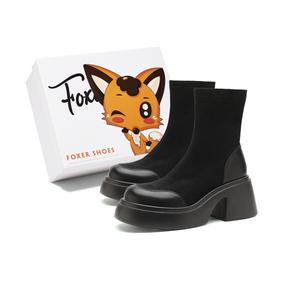 FOXER Ботильоны на высоком каблуке женские, черные