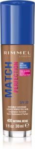 Жидкая основа SPF 20 Rimmel Match Perfection, оттенок 400 Natural Beige 30 мл