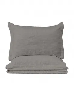 Комплект стеганого одеяла из микрофибры с наволочками Linery & Co, серый