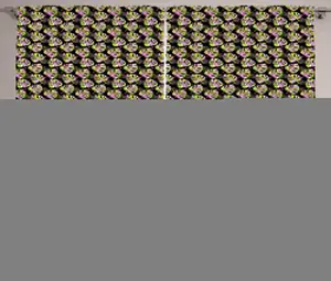 Штора ABAKUHAUS в стиле Тропический рустик, листья лесной монстеры, присборенная штора для спальни с петлями и крючками, 280 x 225 см, цвет: антрацитовый серый и белый Abakuhaus