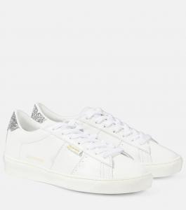 Кроссовки Matchstar из блестящей кожи с глиттером Golden Goose, Optic White/Silver