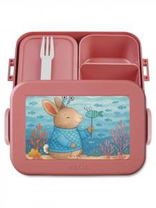 Mr. & Mrs. Panda Ланчбокс с изображением рыб в астрологическом стиле, без надписи, пастельно-красного цвета