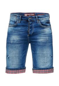 Джинсовые шорты Satto с клетчатыми манжетами RUSTY NEAL, синий
