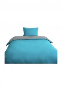 Микрофибра двустороннее постельное бельё для односпальной и двуспальной кровати Cofi антрацит-нефрит 135 x 200 см