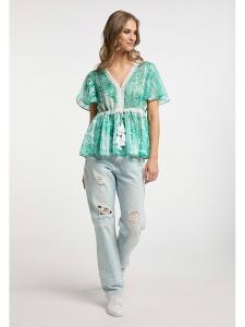 IZIA Блузка бирюзово-белого цвета