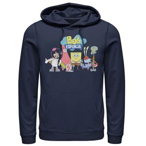 Мужская толстовка с рисунком Губка Боб Квадратные Штаны Bob Esponja Happy Group Shot Nickelodeon, синий