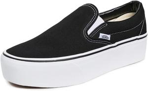 Женские кеды Vans Classic Slip On на платформе, белый/черный