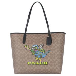 Сумка-шоппер из ПВХ, женская сумка через плечо цвета хаки с цветными блоками COACH