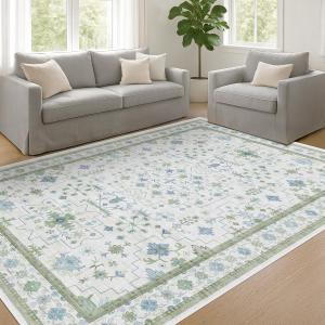 Ковёр Hazo Haus для гостиной, 214х275 см, кремовый/зелёный