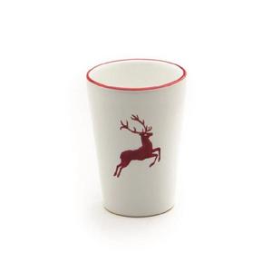Чашка для питья Ruby Red Deer 0,28 л/высота: 11 см Gmundner Keramik, бело-красный