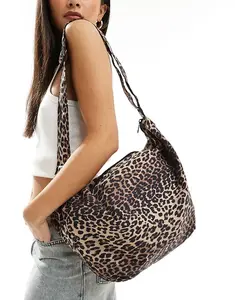 Сумка-кошелек Pieces XL с леопардовым принтом