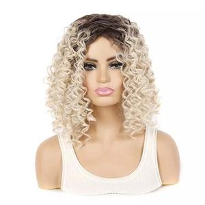 Парик Блондинка Афро Кудри Корни Вьющиеся Волосы Естественный Эффект, inna