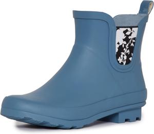 Женские резиновые дождевые сапоги Laura Ashley средней высоты до щиколотки, легкие водонепроницаемые ботинки для женщин, Lt. Denim