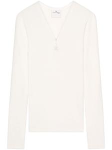 Courrèges футболка 90's с воротником на молнии, белый