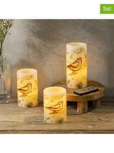 Nordheim Набор из 3 светодиодных свечей белого, коричневого и зеленого цвета