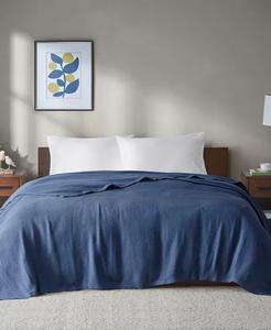 Хлопковые одеяла из корзинчатого плетения Freshspun Madison Park, синий