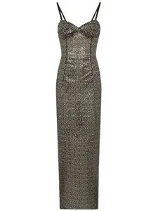 Платье макси с пайетками Dolce & Gabbana, черный