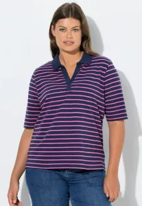 Полосатая рубашка-поло с коротким рукавом Laurasøn, Neon Fuchsia