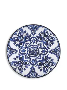 Льняная скатерть с принтом Majolica Dolce & Gabbana, синий