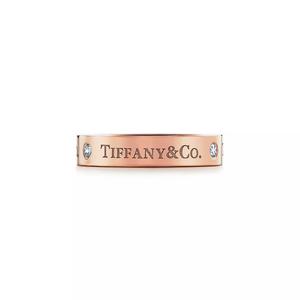 Кольцо Tiffany & Co Band, розовое золото/бриллианты