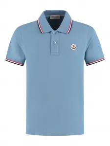 Рубашка-поло с отложным воротником Moncler Enfant, синий