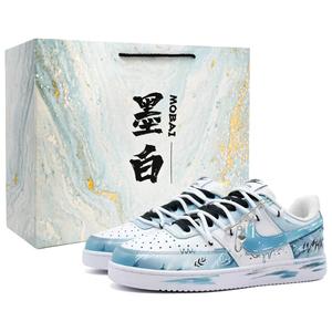 Nike Court Vision 1 Abrasion Resistant Balance Low top Skateboard Shoes Unisex White Blue