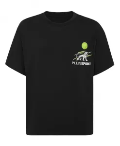 Футболка с круглым вырезом, с изображением тигра Plein Sport, черный