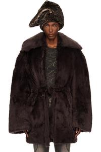 Knwls Коричневая детская овчинная шуба