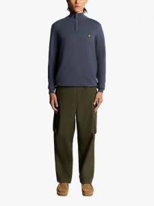 Полузастёгивающийся джемпер из смеси хлопка и мериносовой шерсти Lyle & Scott, X854 Graystone