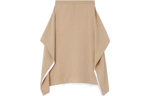 Повседневная длинная юбка женская мягкого желто-коричневого цвета Burberry, нежного рыжевато-коричневого оттенка